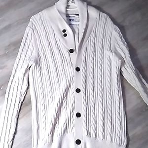 White men's cardigan